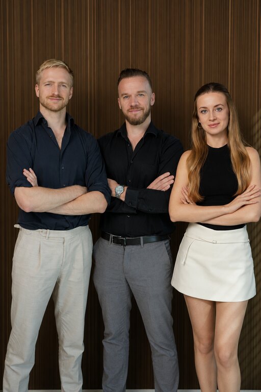 Lucas Bakx, Frederic Bodin and Katia Tymoshenko of Amplifyre Marketing